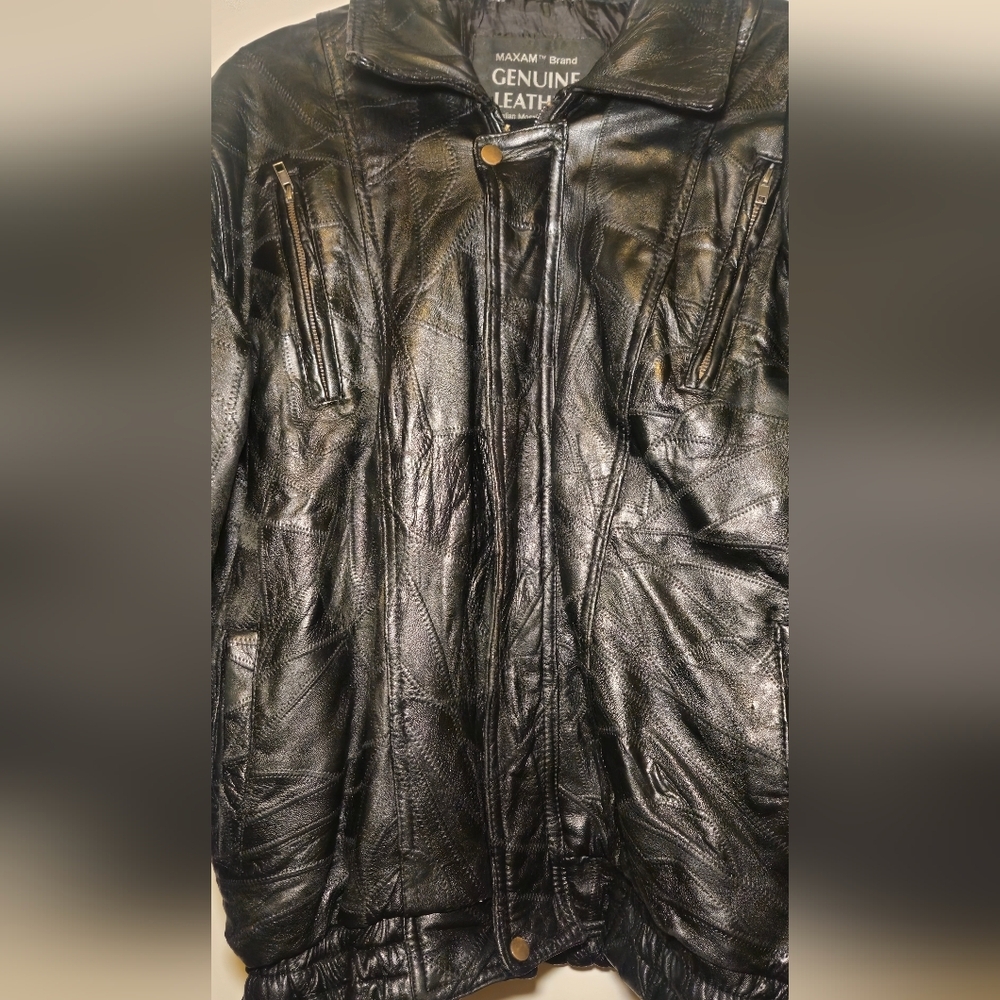 Maxam Vintage Black Lambskin Leather Jacket - Picture 5 of 9